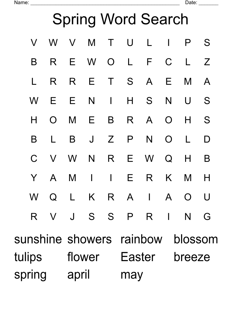 Spring Word Search