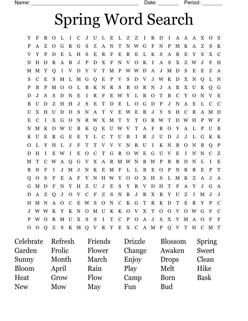 Spring Word Search