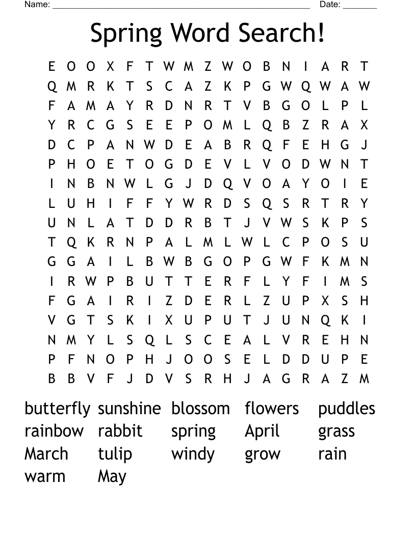 Spring Word Search!