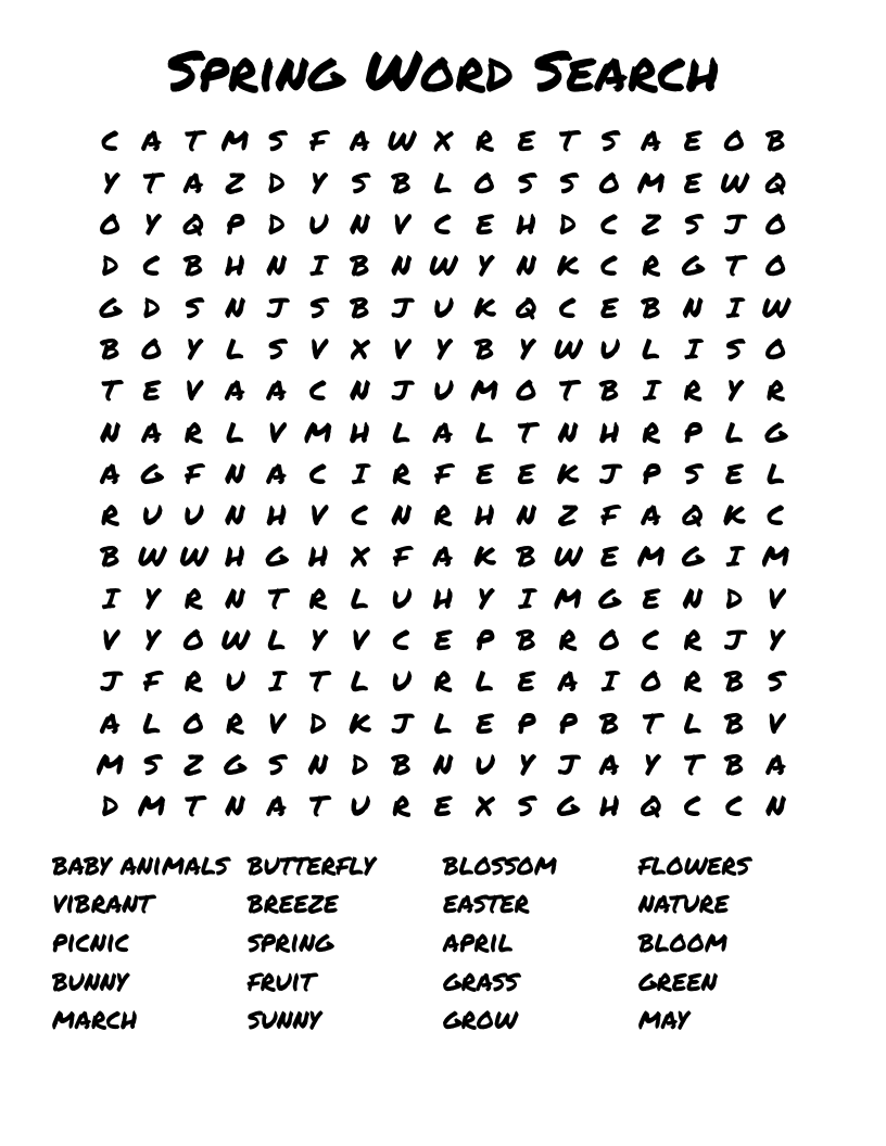 Spring Word Search