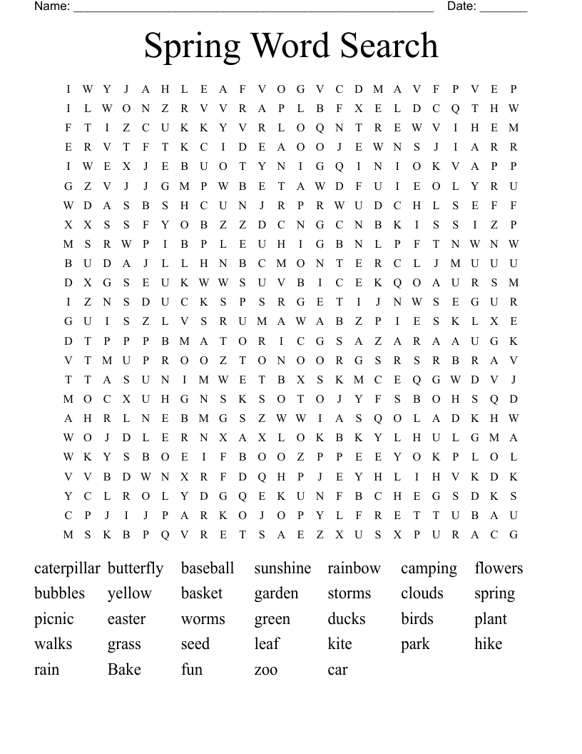 Spring Word Search
