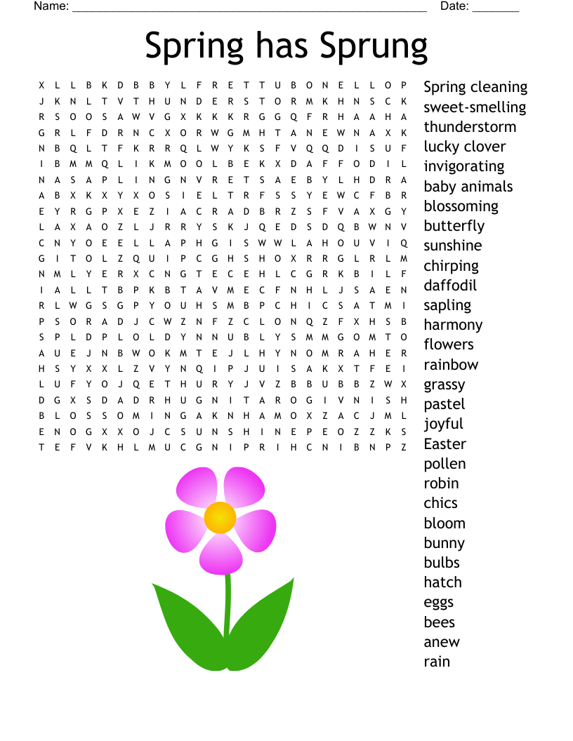 Spring has Sprung Word Search