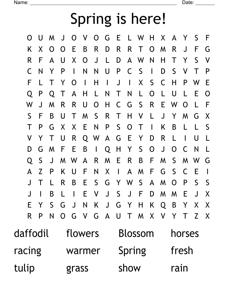 Spring is here! Word Search