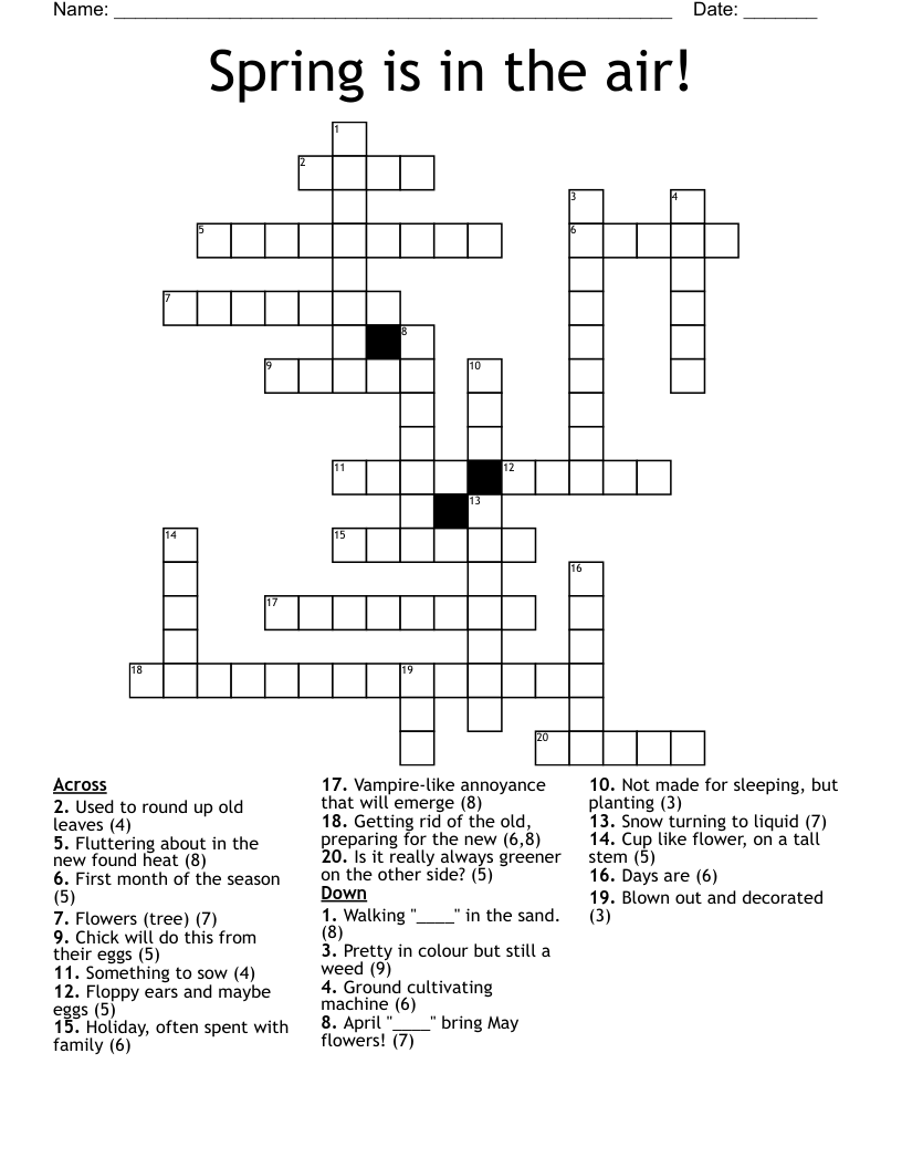 Spring is in the air! Crossword