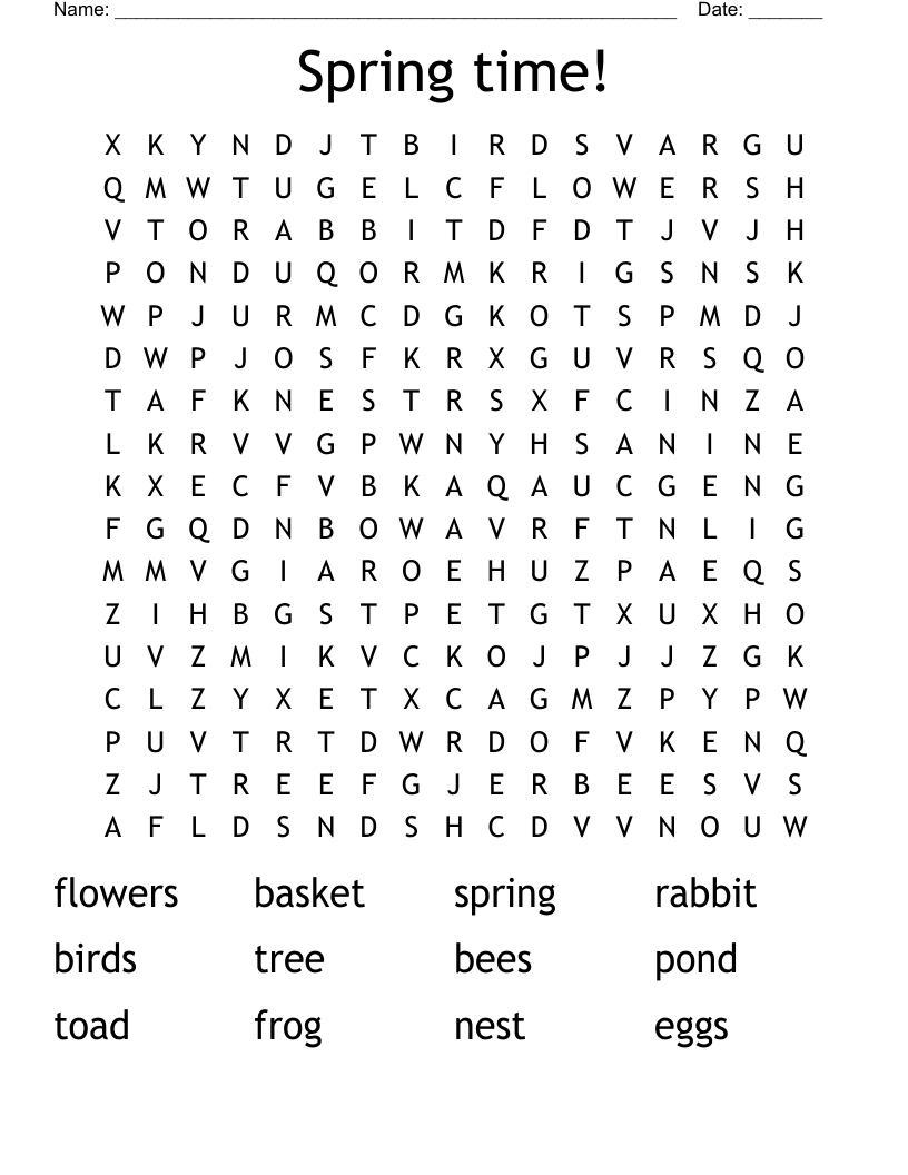 Spring time! Word Search