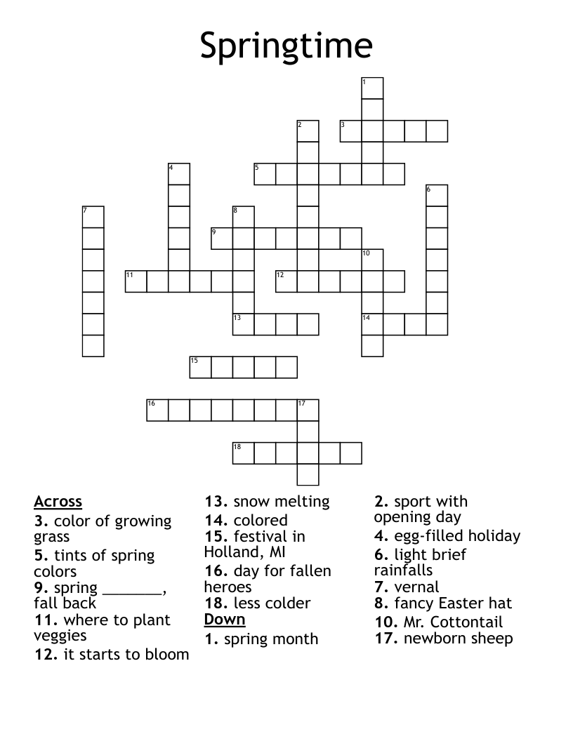 Springtime Crossword