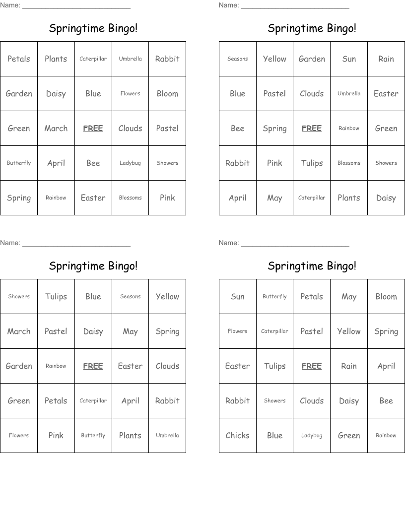 Springtime Bingo!