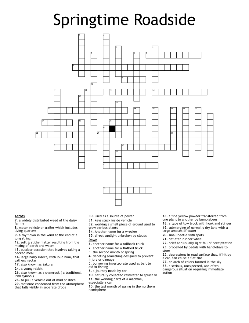 Springtime Roadside Crossword