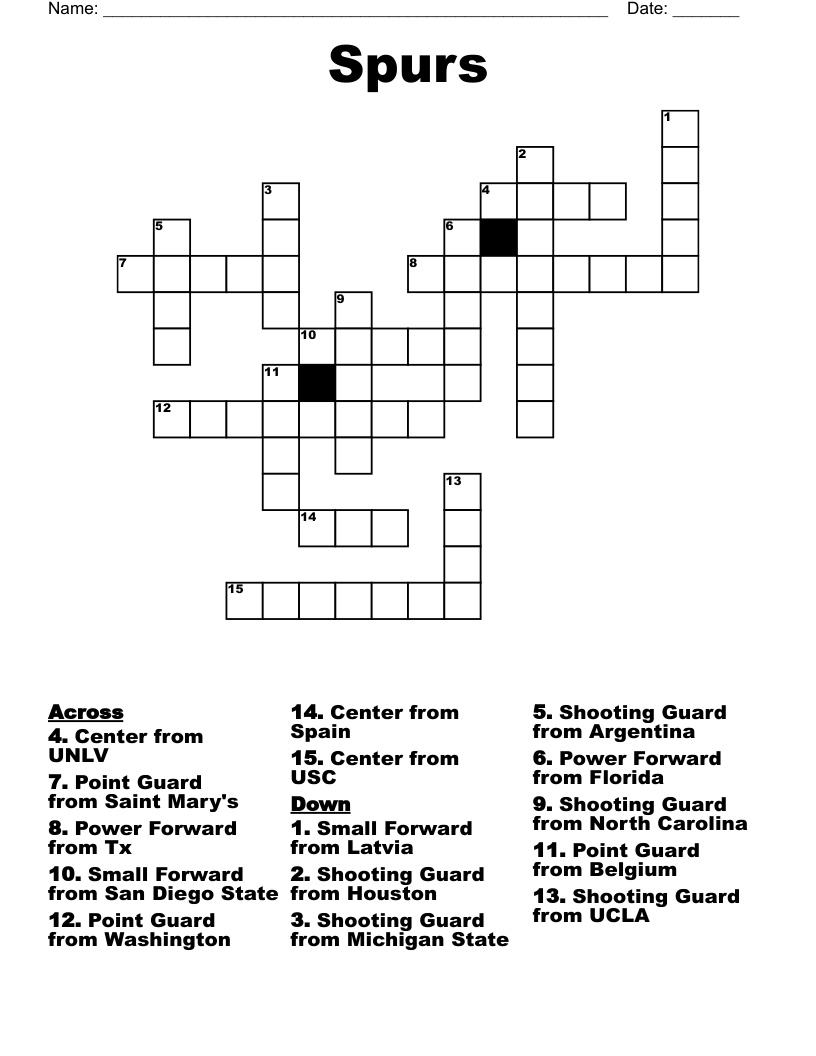 Spurs Crossword