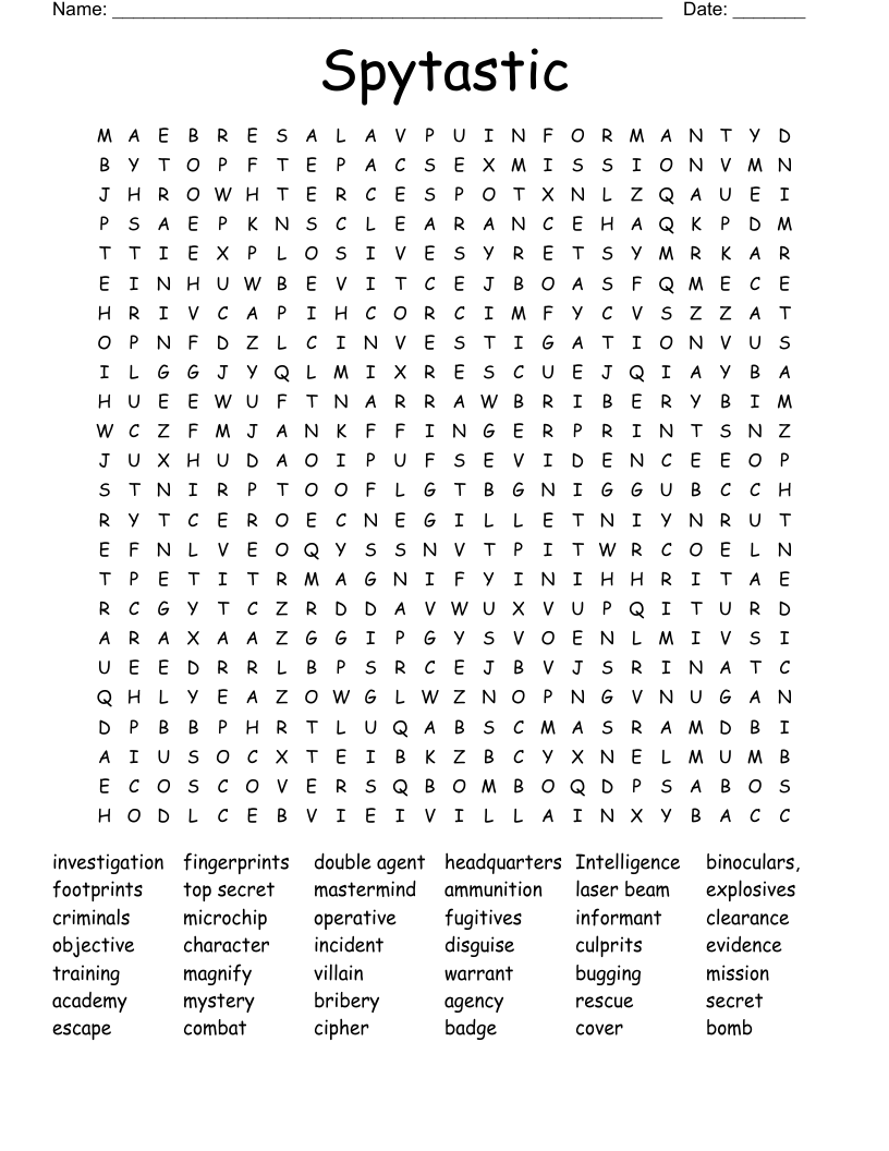Spytastic Word Search