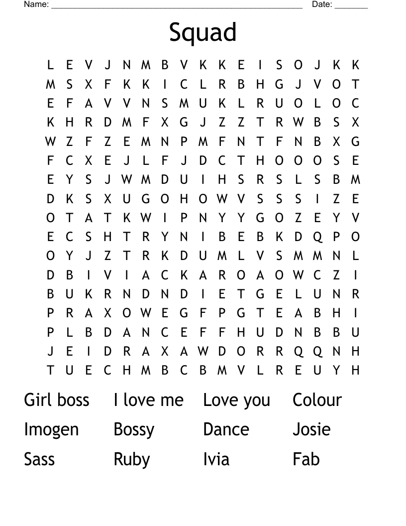 Squad  Word Search