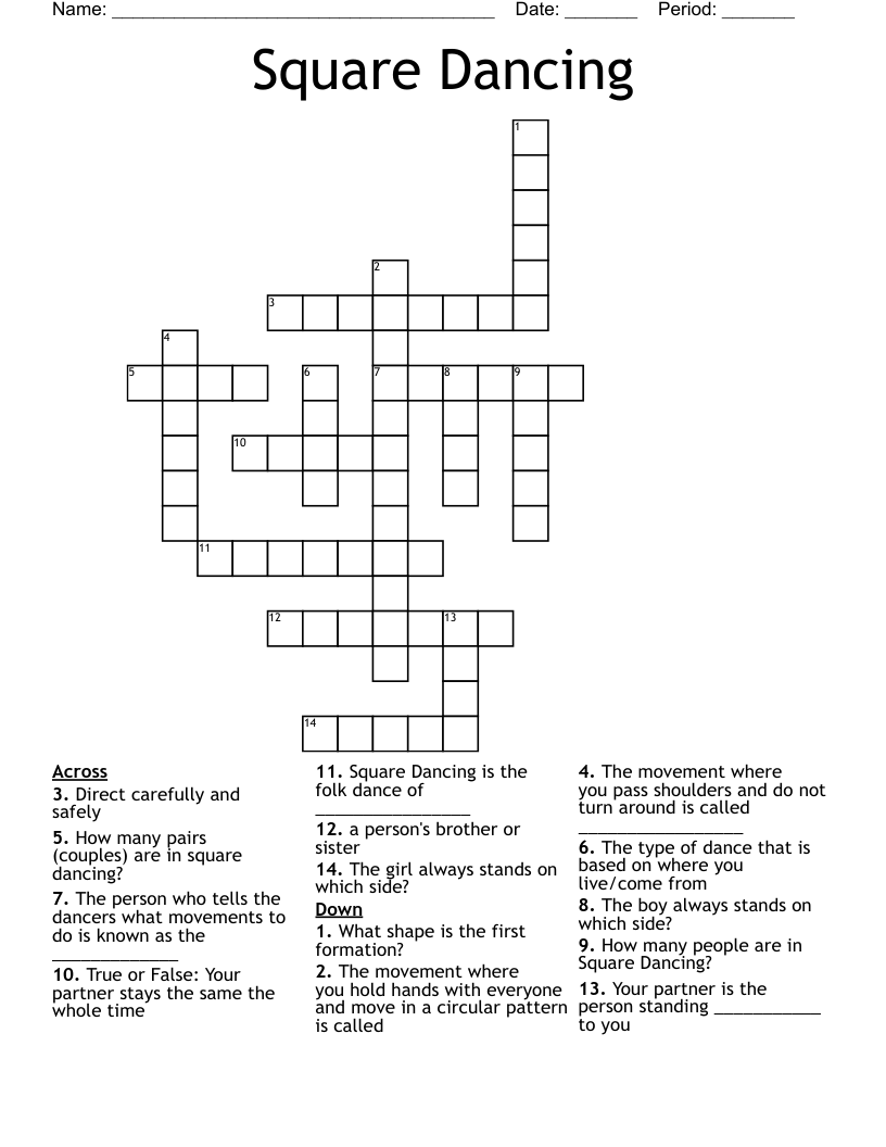 Square Dancing Crossword