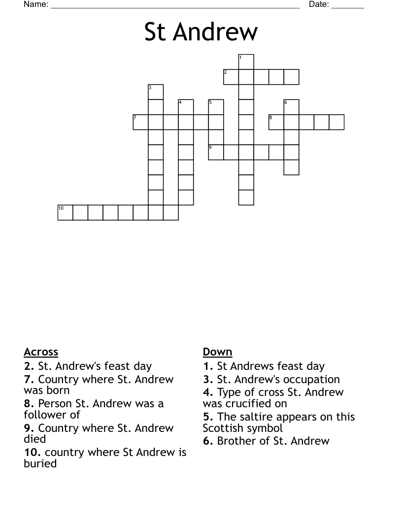 St Andrew Crossword