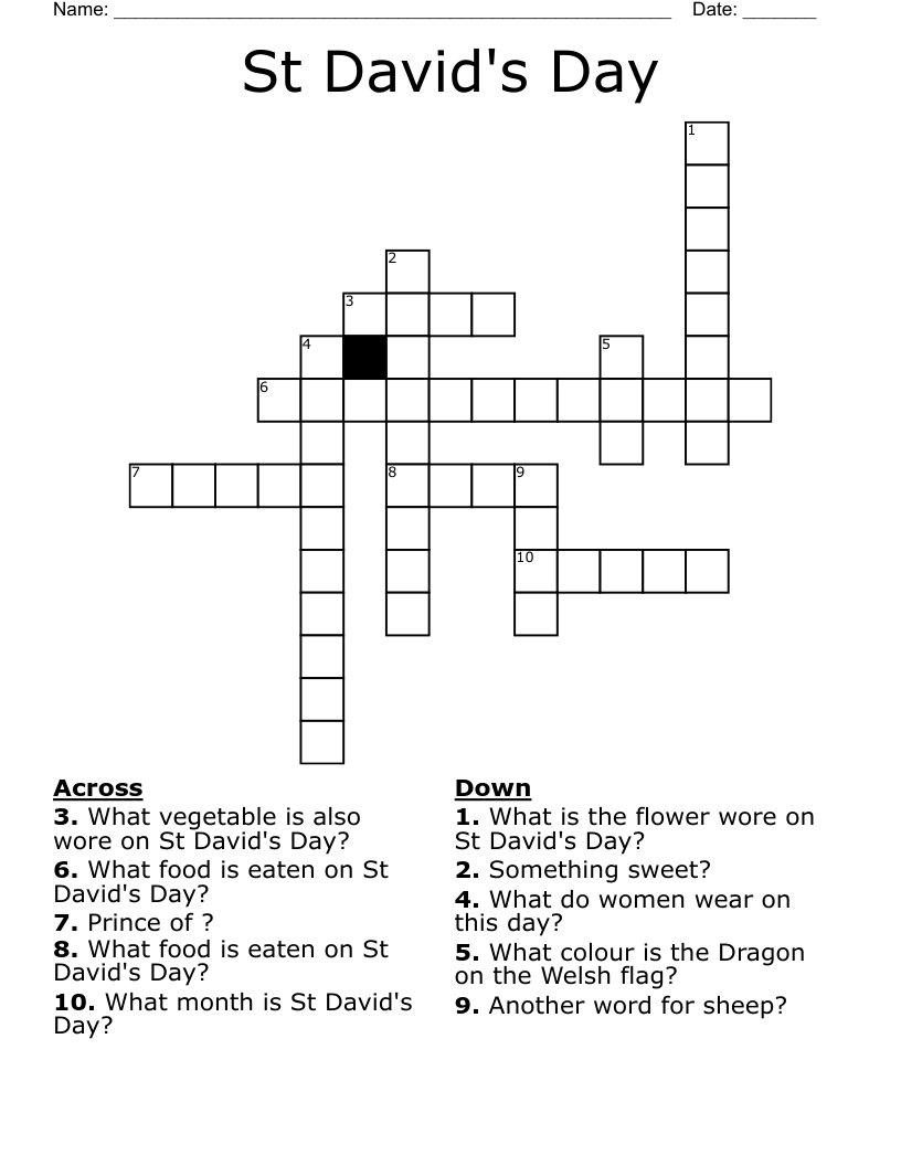 St David's Day Crossword