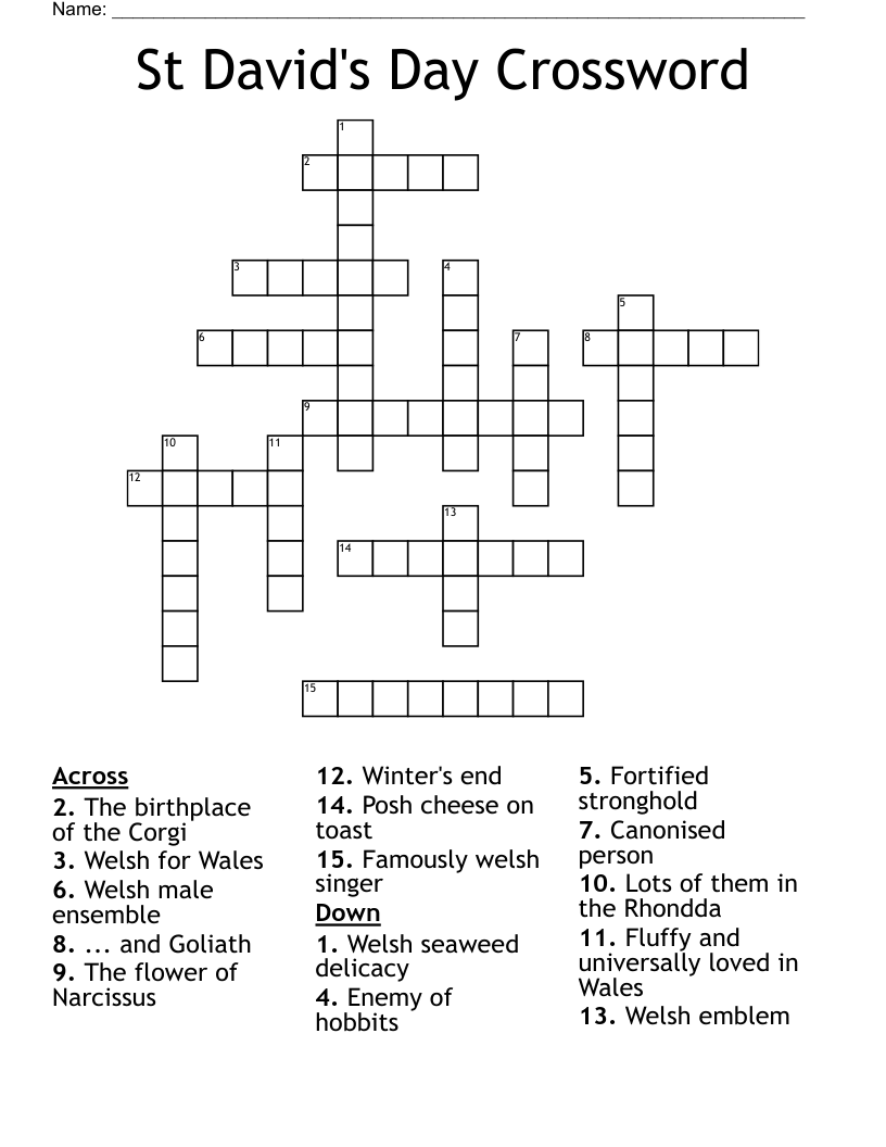 St David's Day Crossword