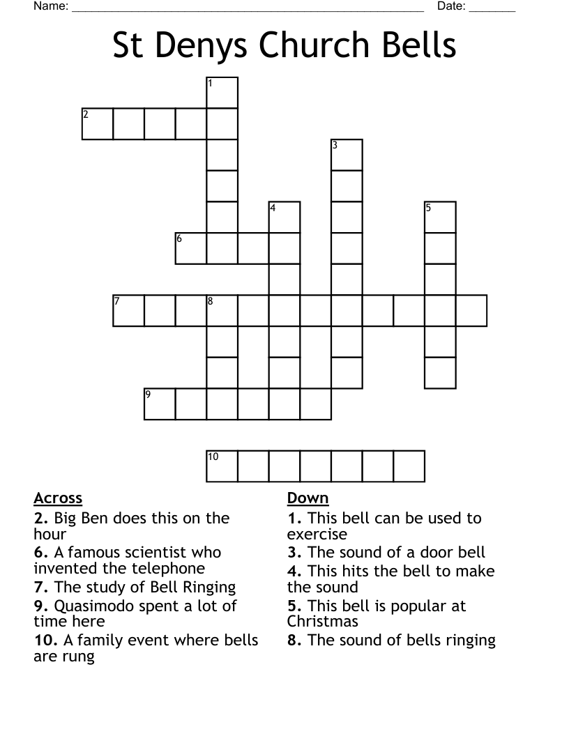 St Denys Church Bells Crossword