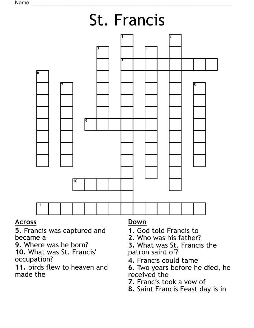 St. Francis Crossword