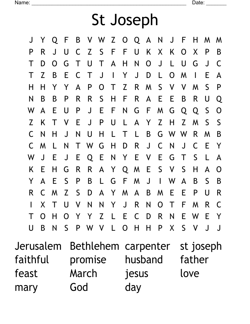 St Joseph Word Search