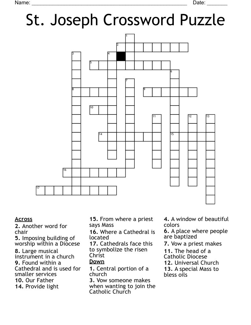 St. Joseph Crossword Puzzle
