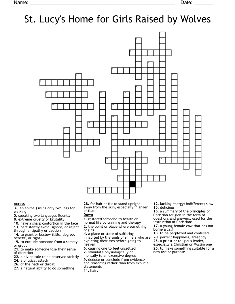St. Lucy's Home for Girls Raised by Wolves Crossword