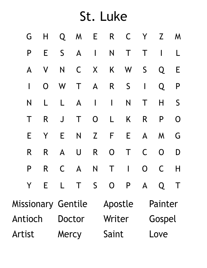 St. Luke Word Search