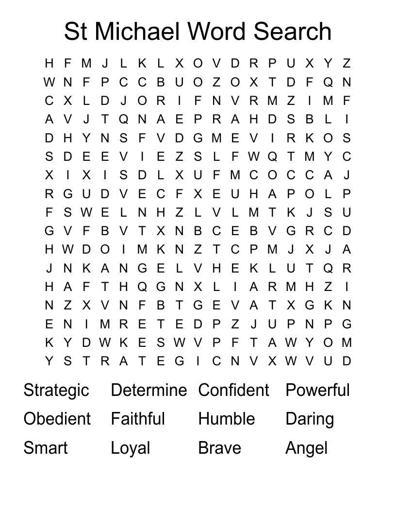 St Michael Word Search