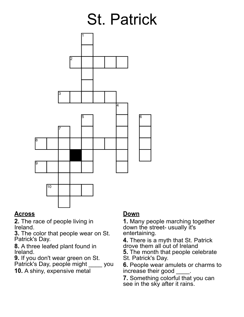 St. Patrick Crossword