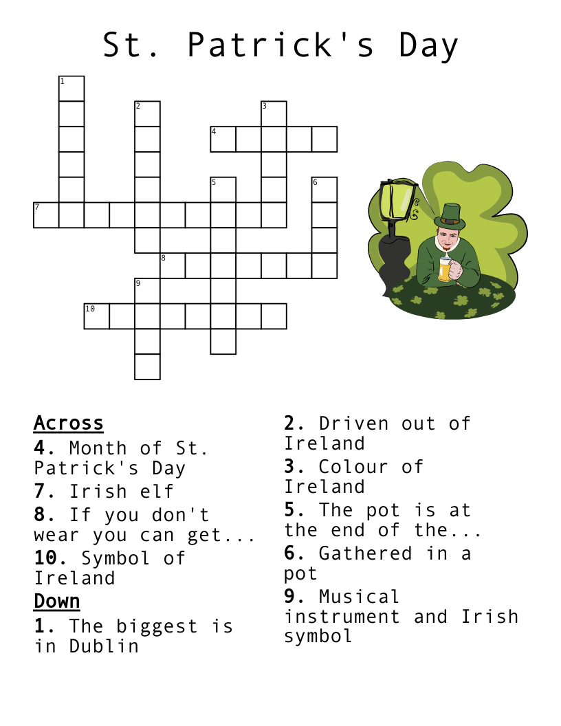 St. Patrick's Day Crossword