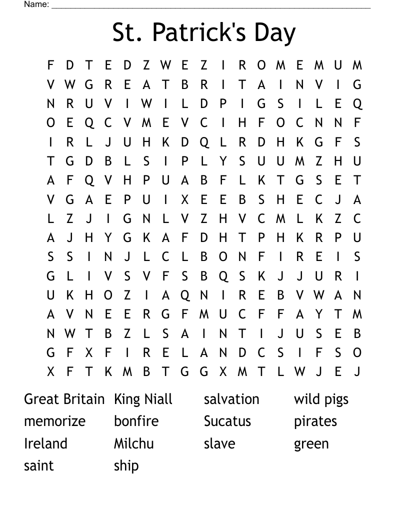 St. Patrick's Day Word Search