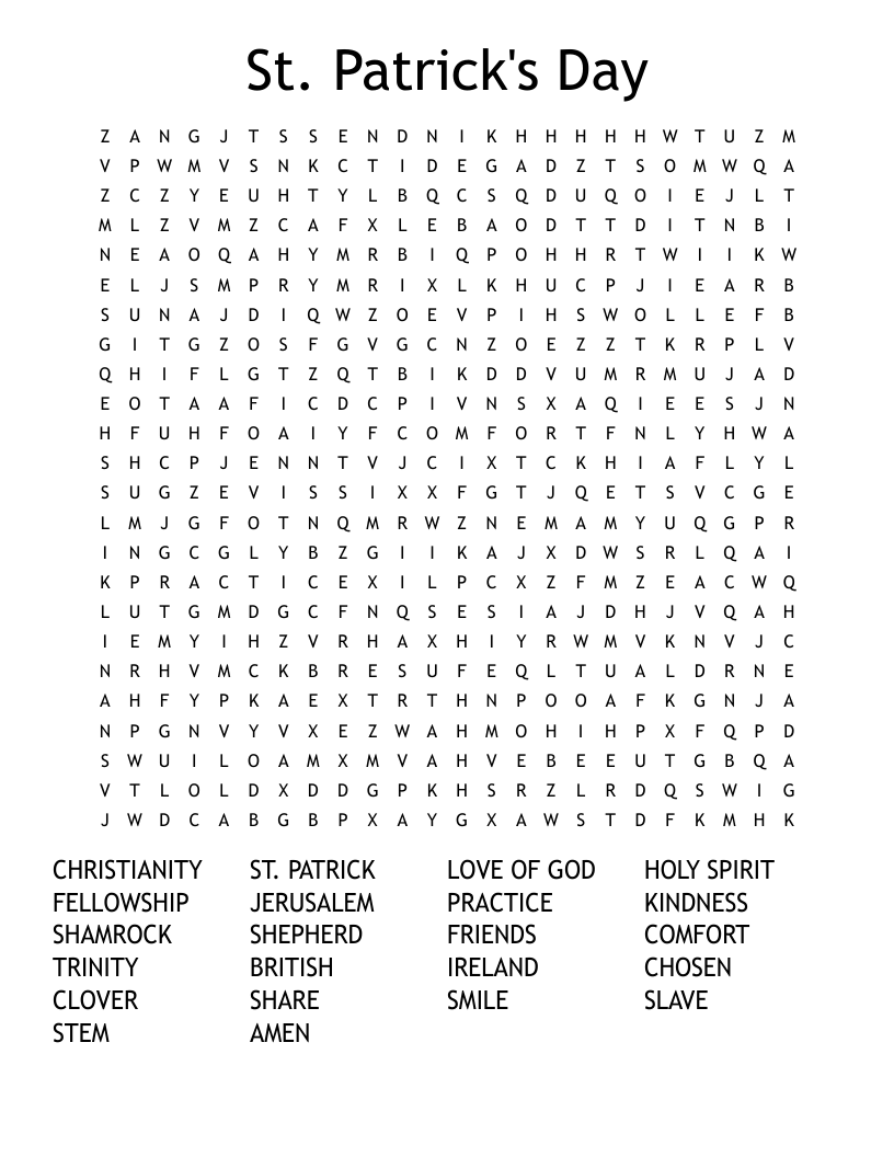 St. Patrick's Day Word Search