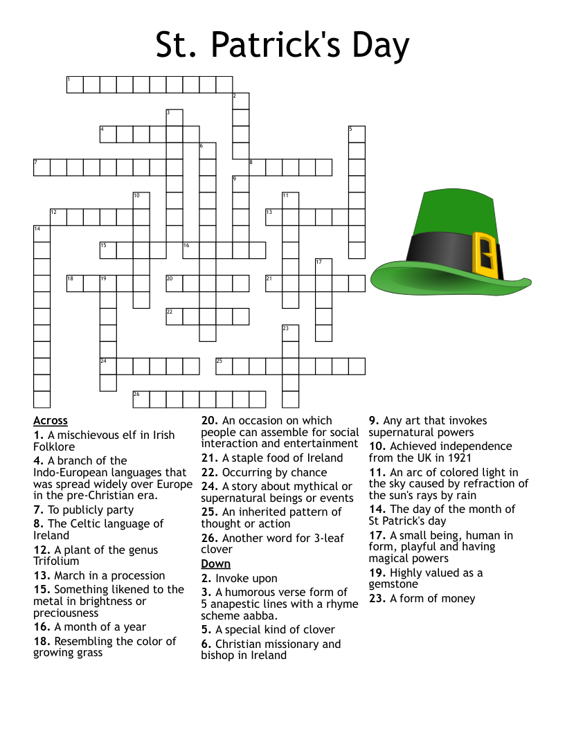 St. Patrick's Day Crossword