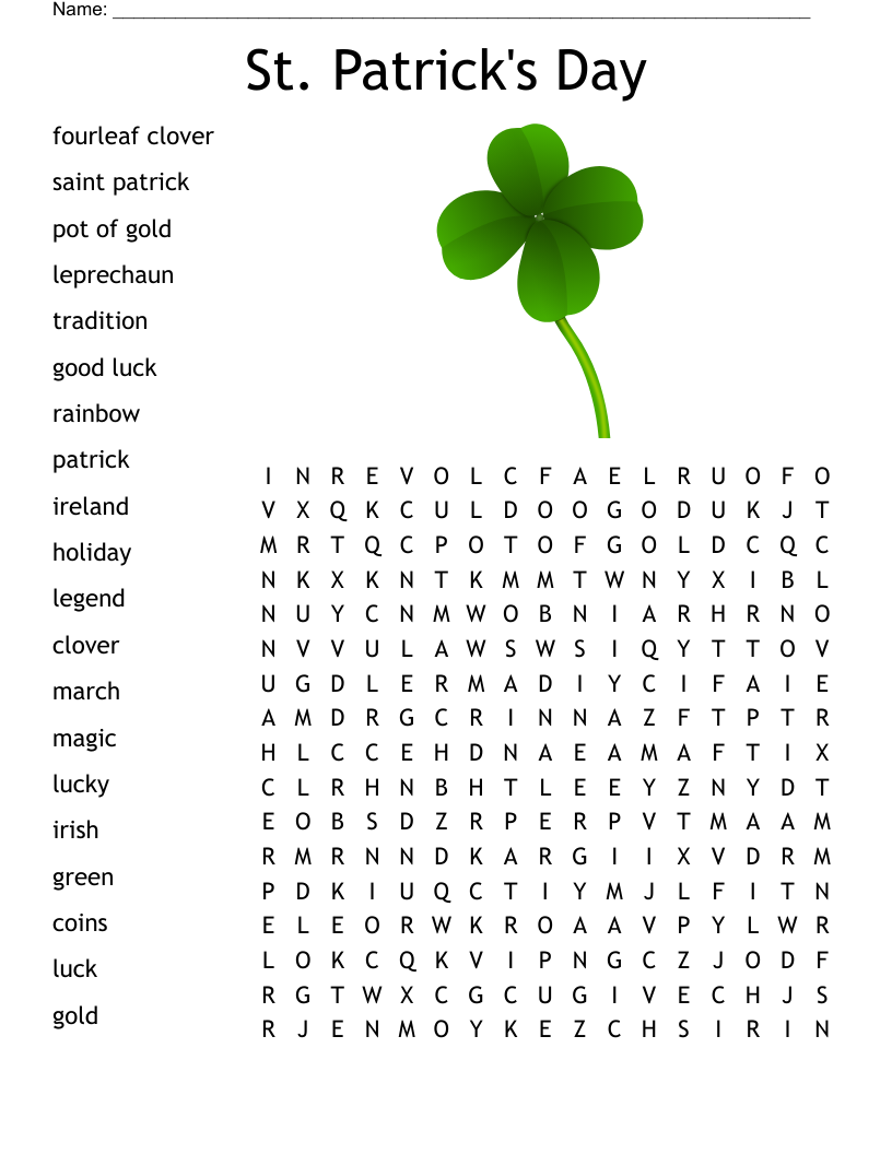 St. Patrick's Day Word Search