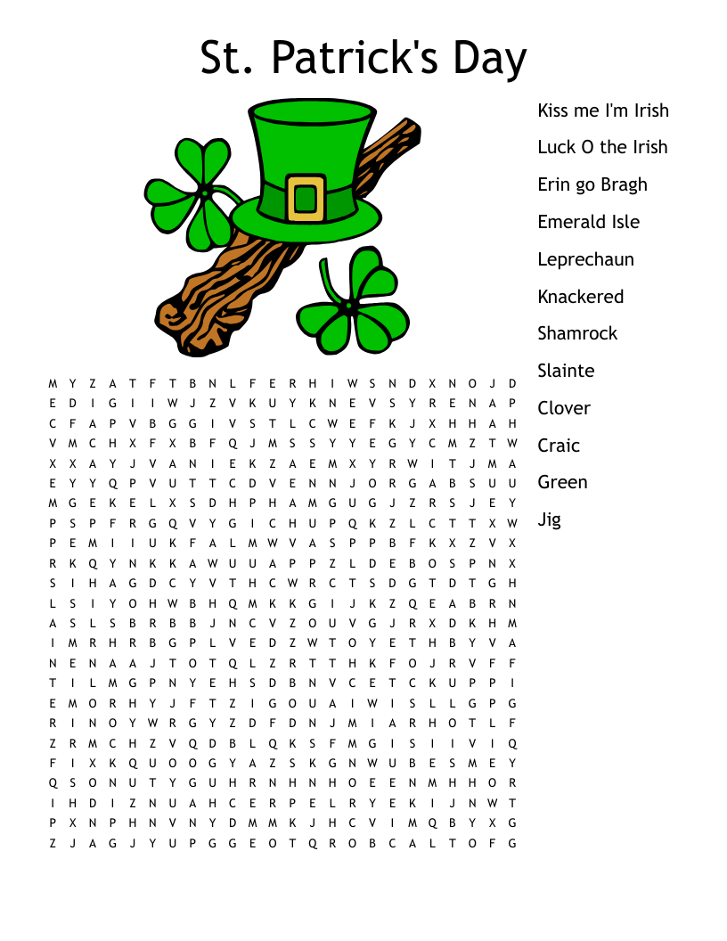 St. Patrick's Day Word Search