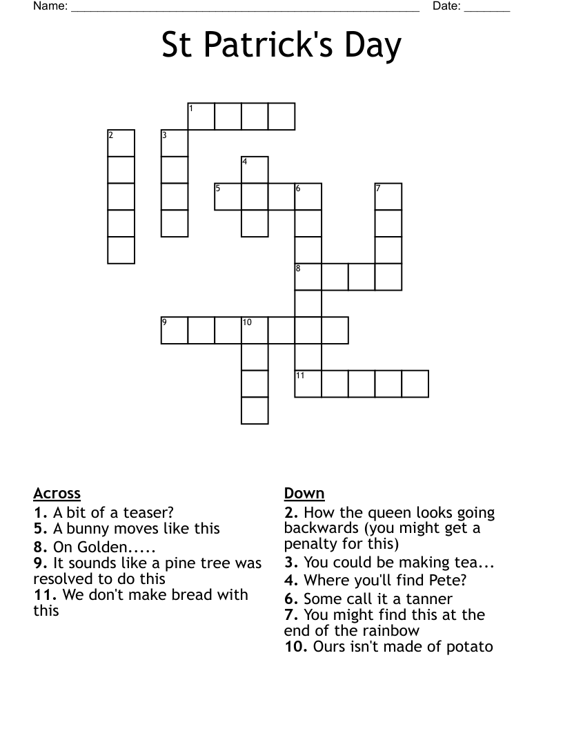 St Patrick's Day Crossword
