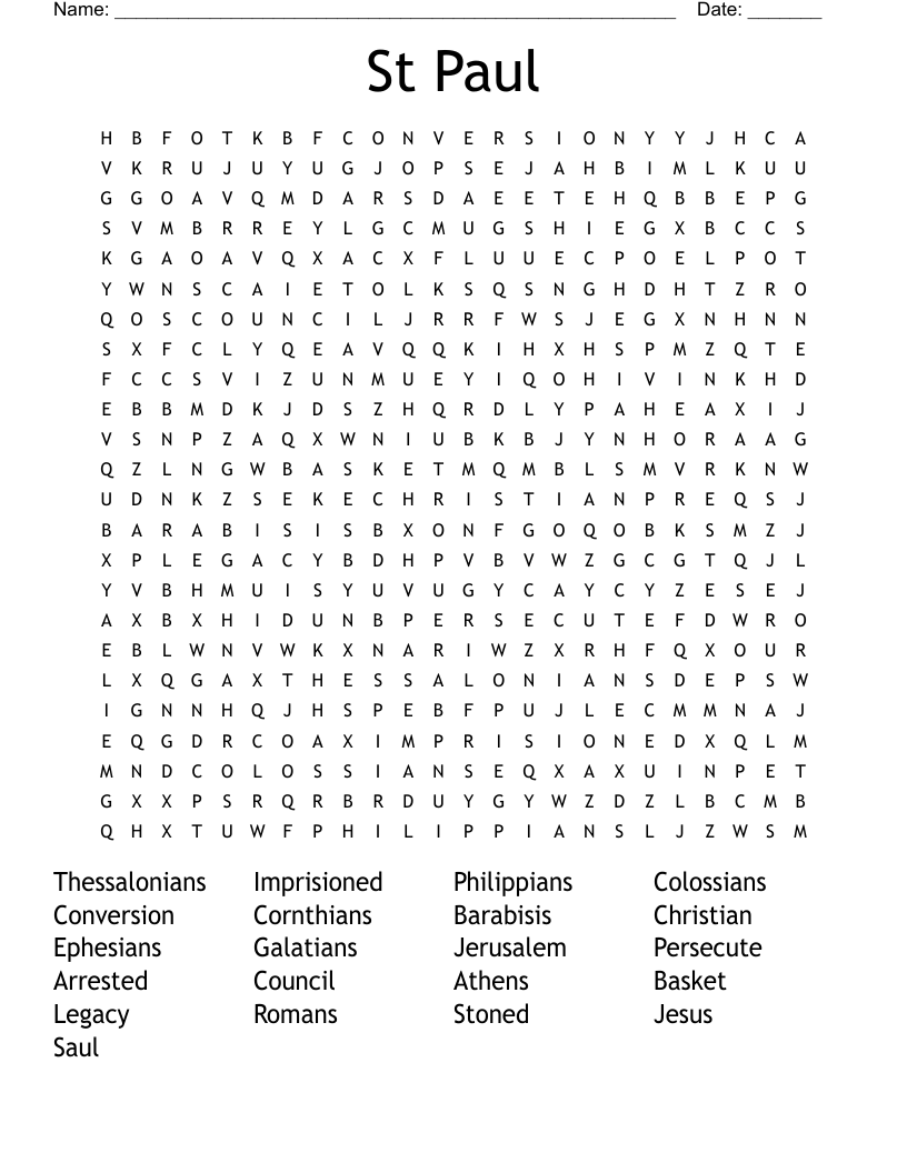 St Paul Word Search