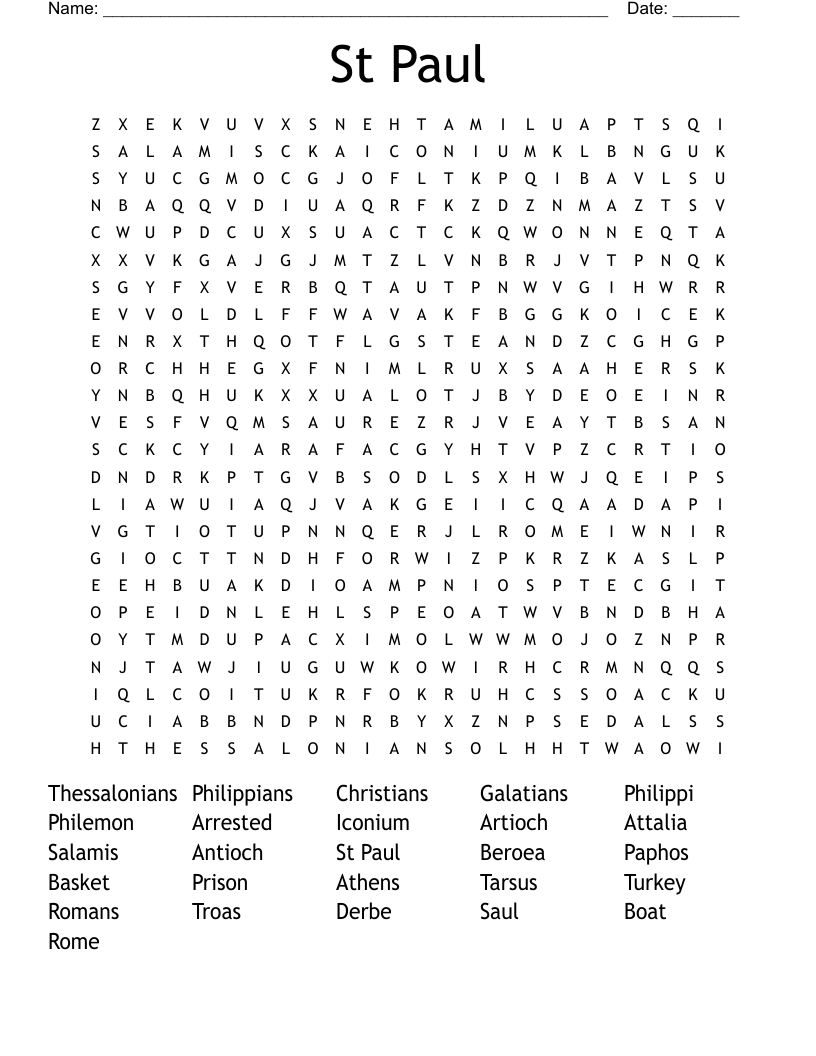 St Paul Word Search