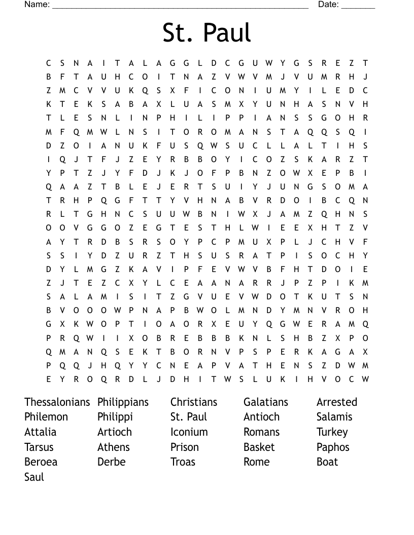 St. Paul Word Search
