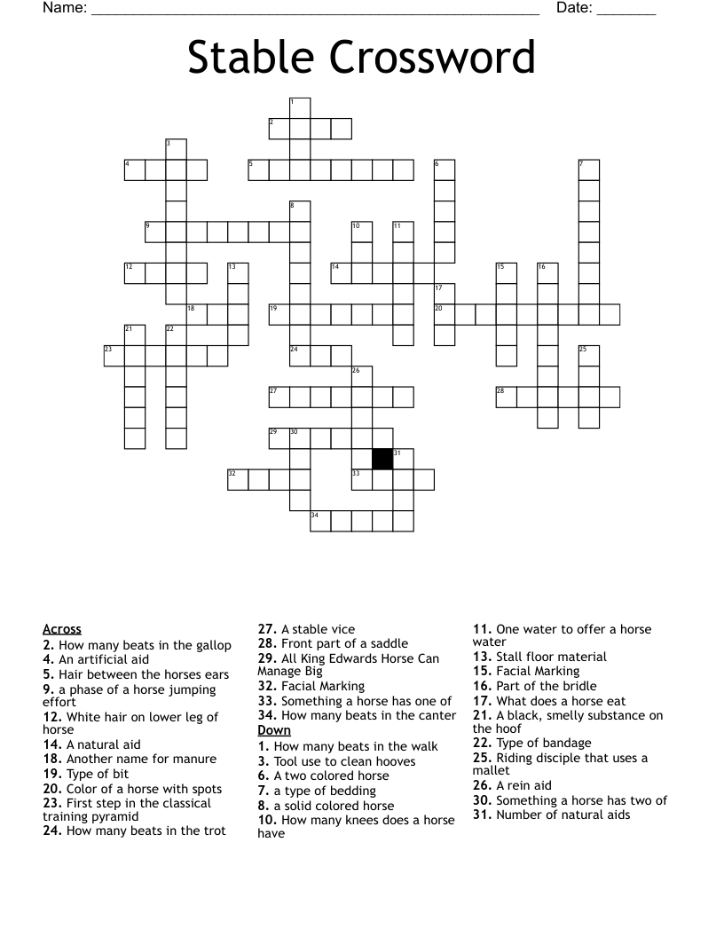 Stable Crossword