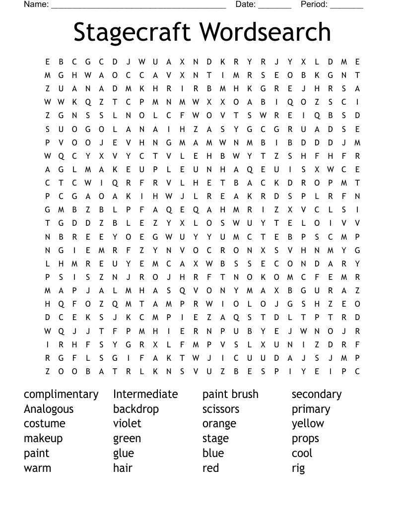 Stagecraft Wordsearch