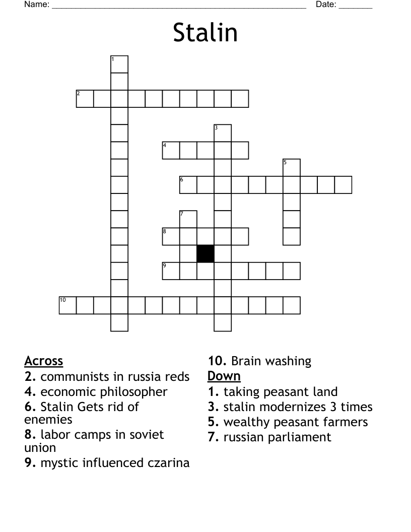 Stalin Crossword