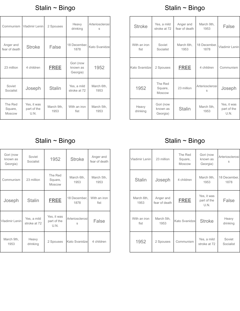 Stalin ~ Bingo 