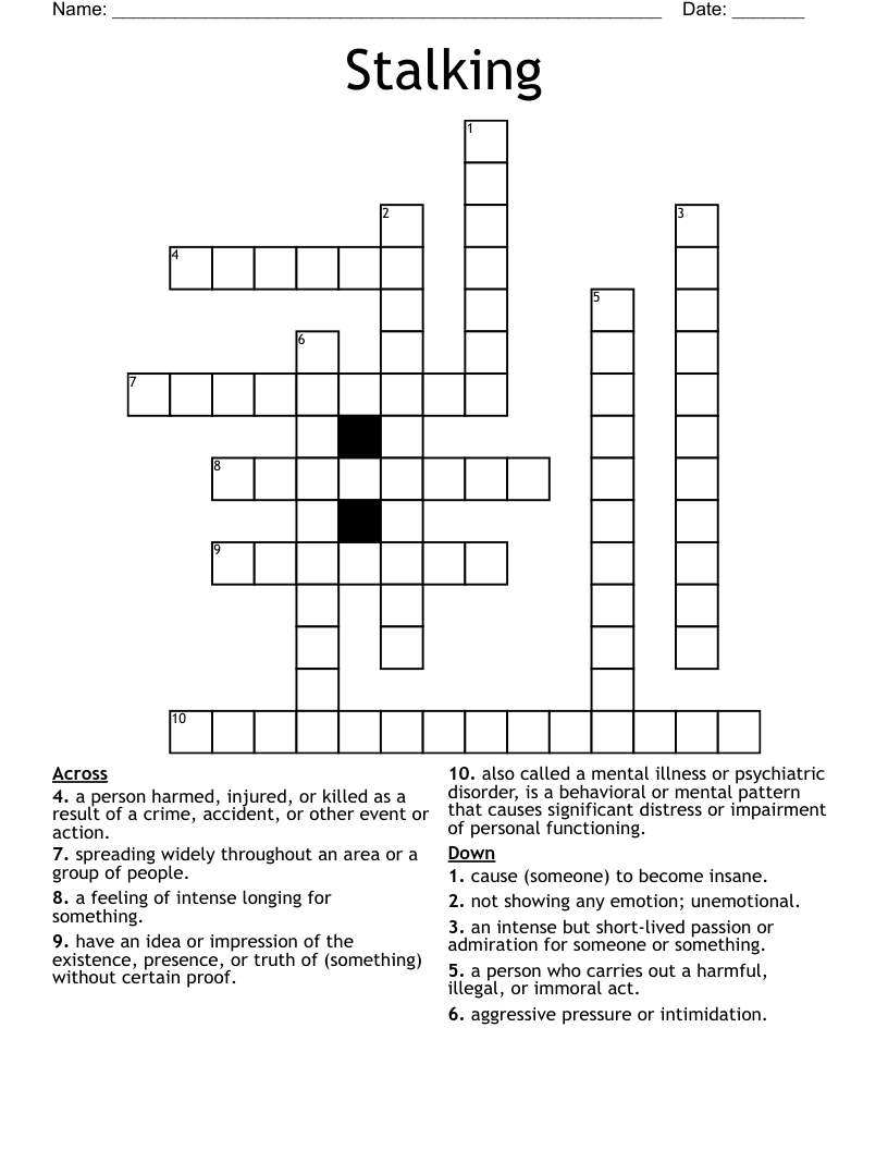 Stalking Crossword