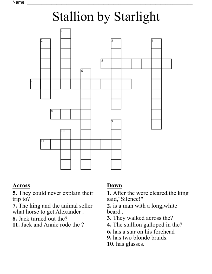 Stallion by Starlight Crossword