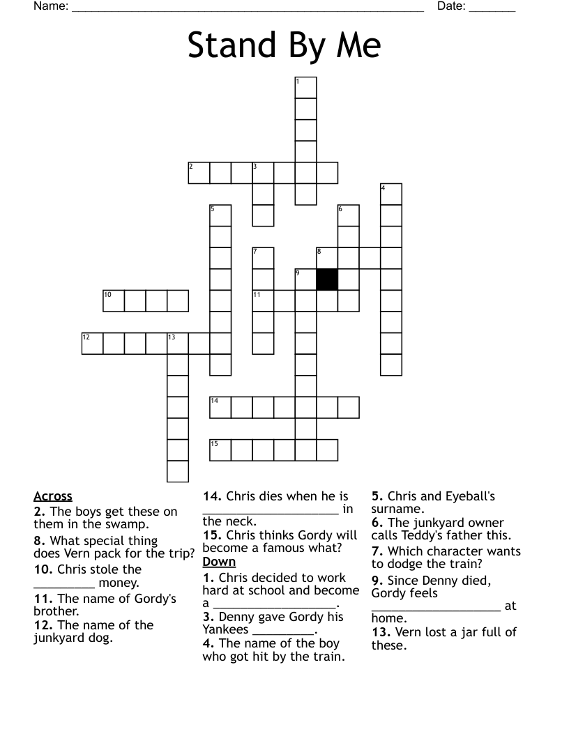 Stand By Me Crossword