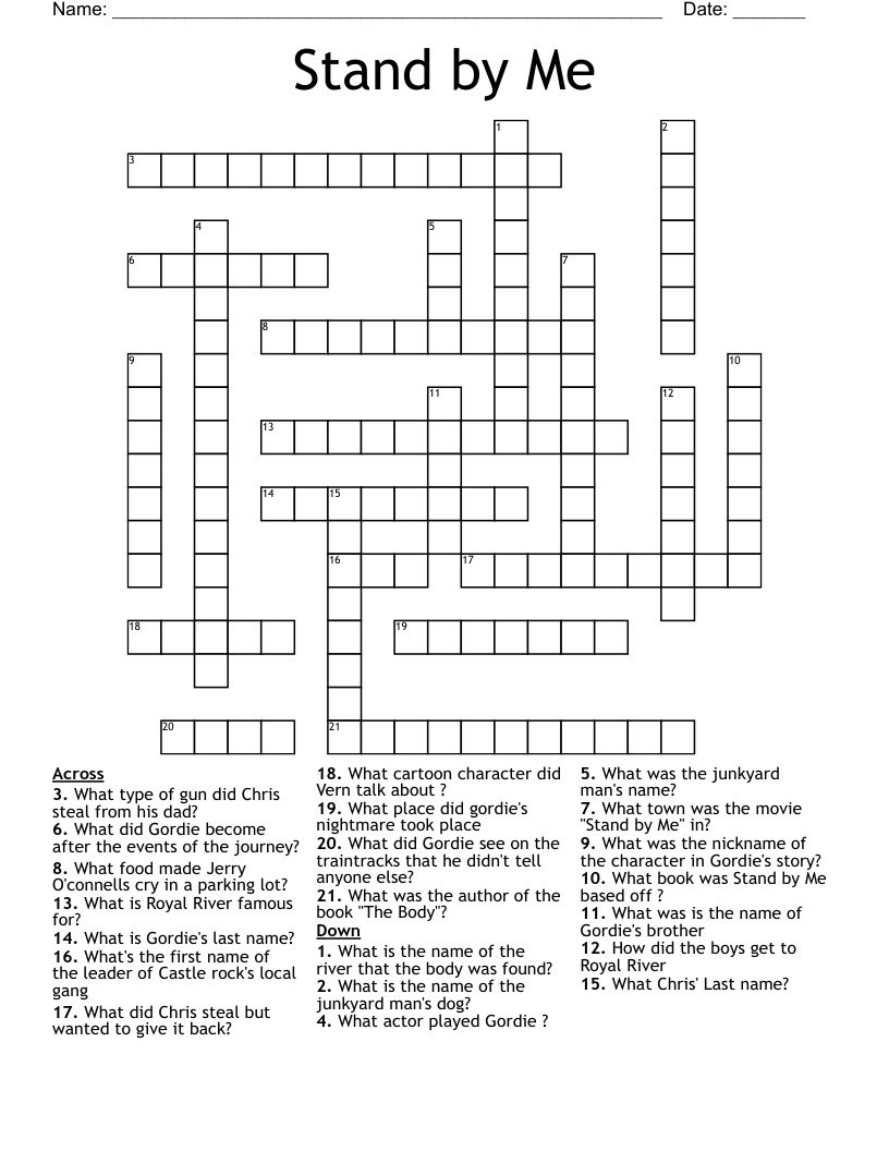 Stand by Me  Crossword