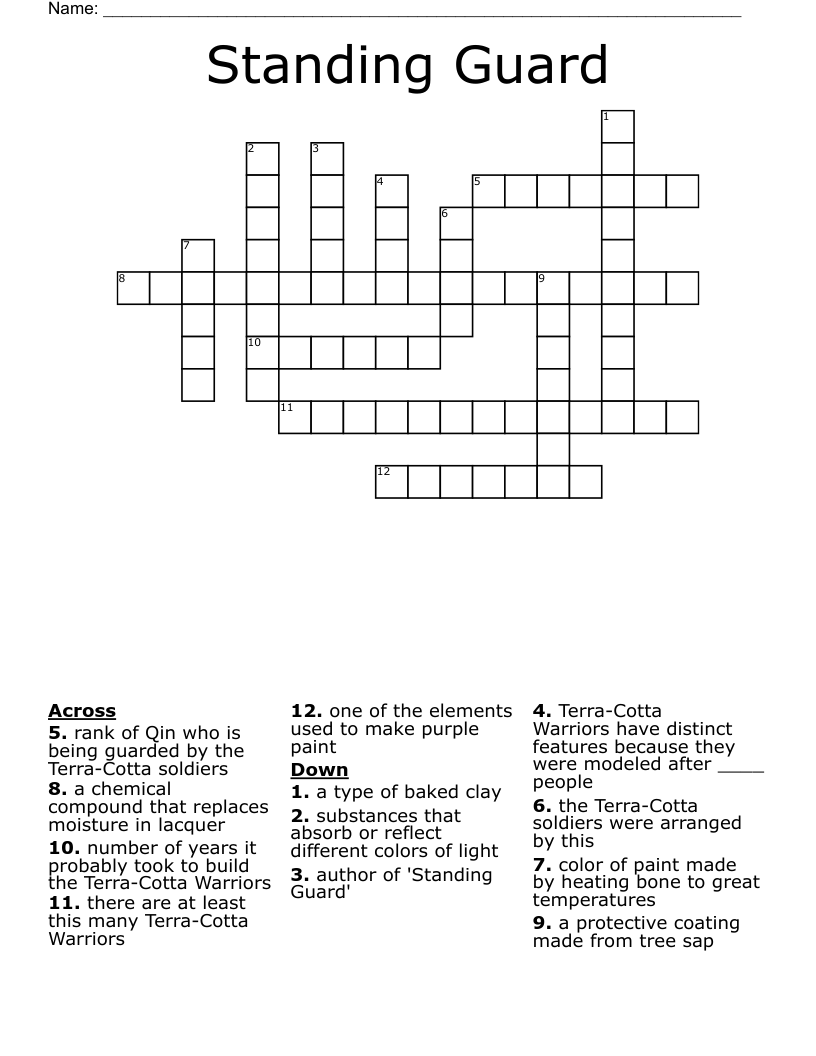 Standing Guard Crossword