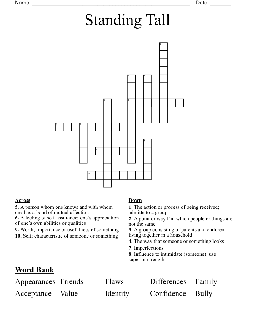 Standing Tall Crossword
