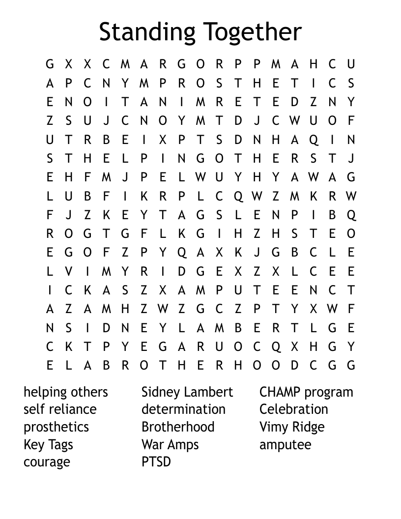 Standing Together Word Search