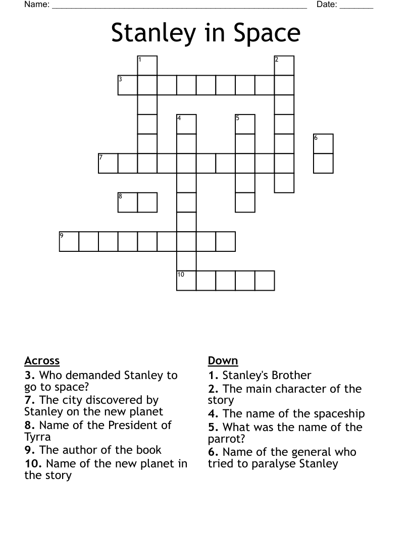 Stanley in Space Crossword