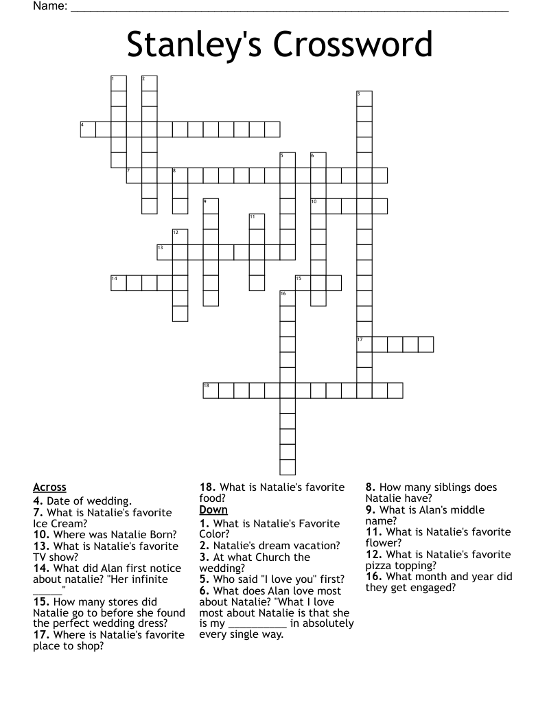 Stanley's Crossword